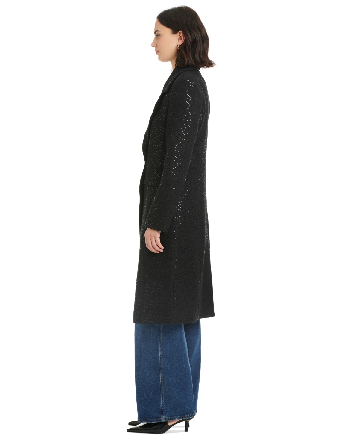 Kate Spade Women's Embellished Single-breasted Coat In Black