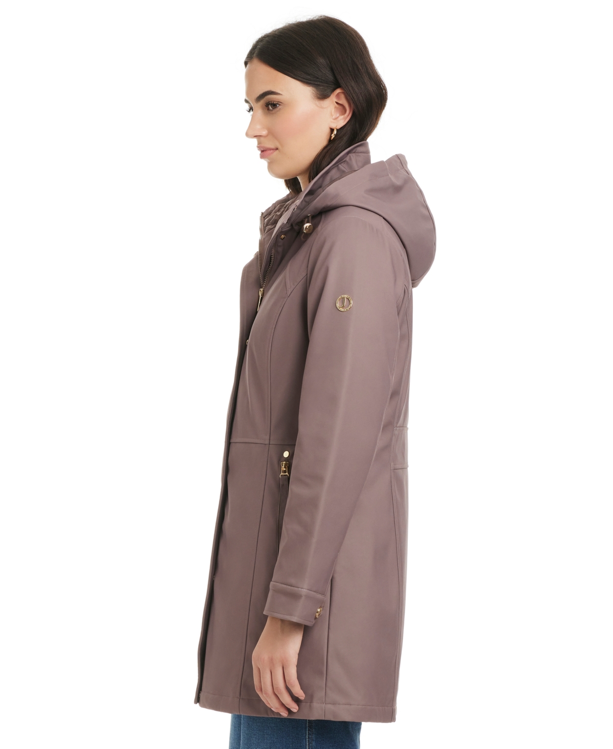 Jones New York Women's Hooded Softshell Coat In Brown