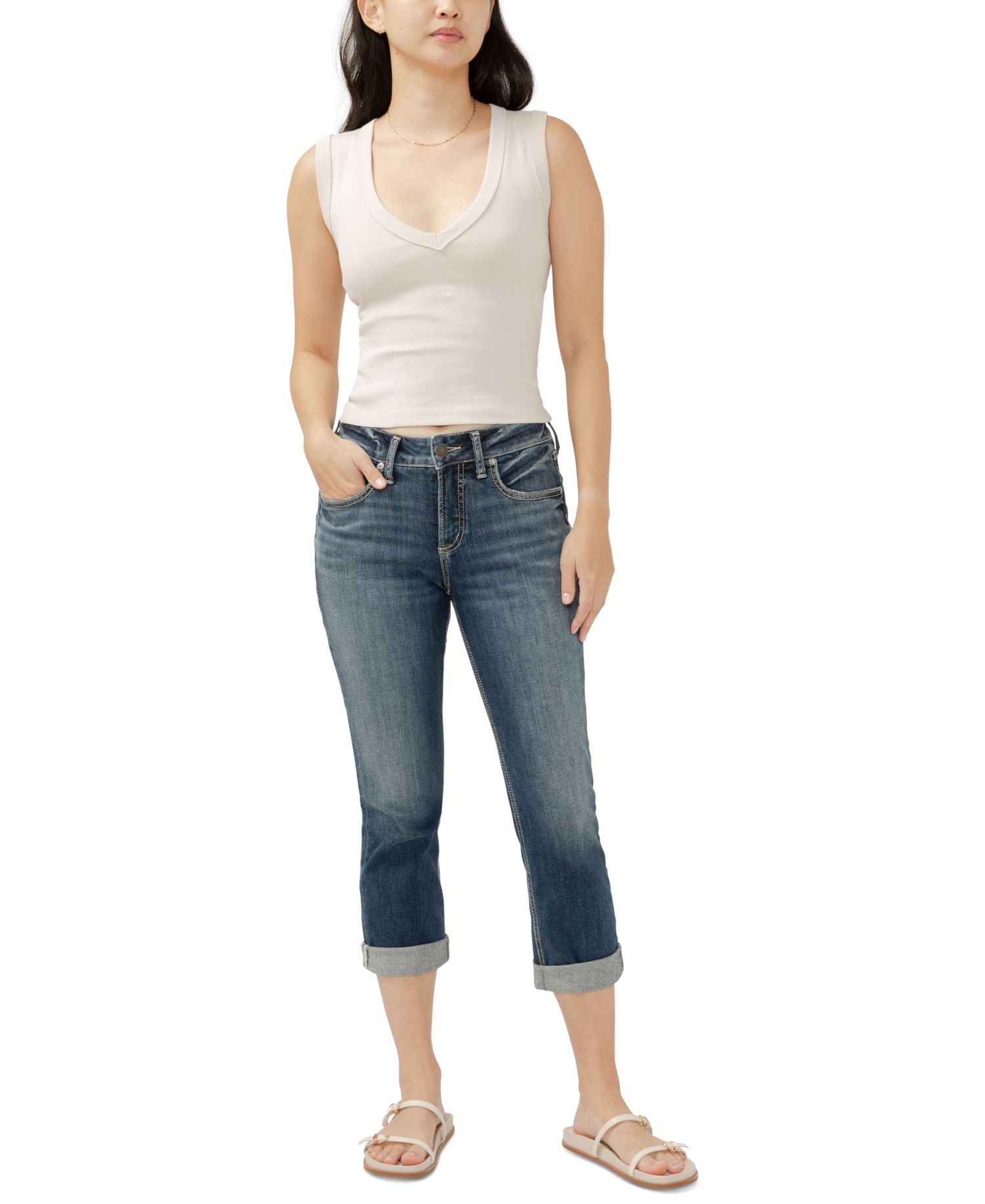 Women's Suki Mid-Rise Curvy-Fit Capri Jeans