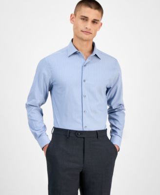 Men's Slim-Fit Herringbone Dress Shirt