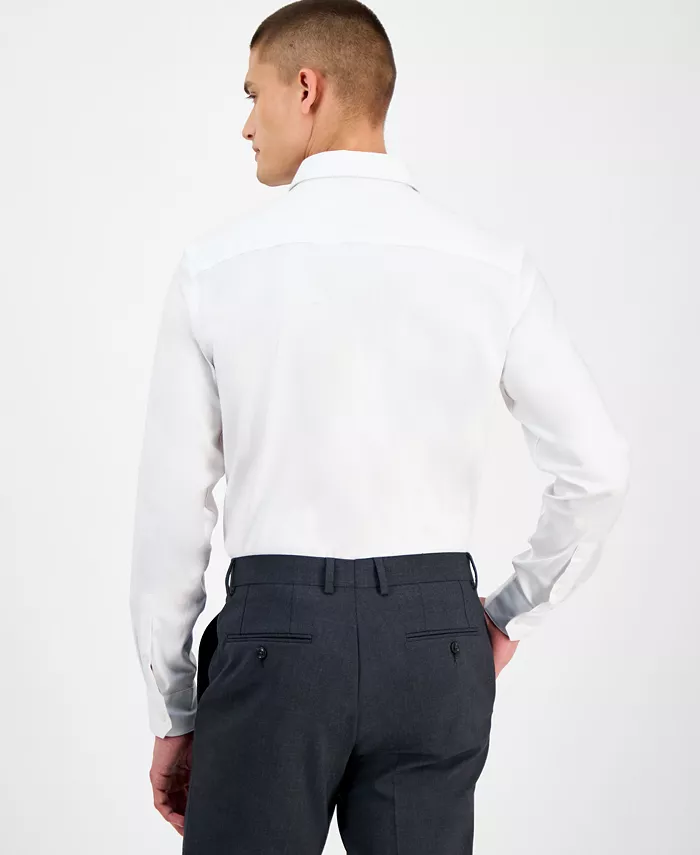 Men's Slim-Fit Herringbone Dress Shirt - thumbnail 6