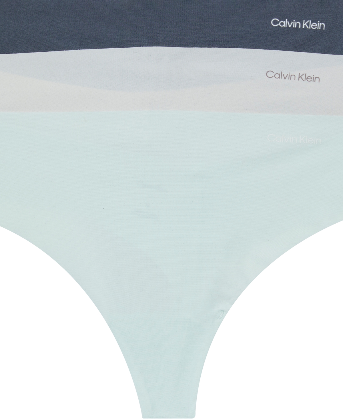 Calvin Klein Women's Invisibles 3-pack Thong Underwear Qd3558 In Shark,wind Chime,moonlight Jade