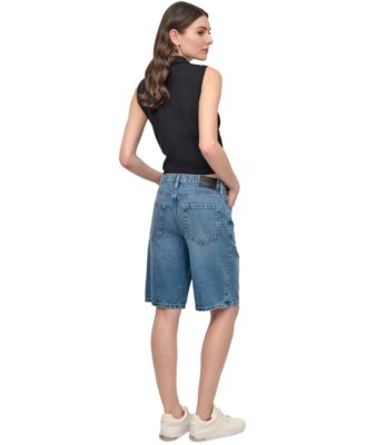 Women's Mid Rise Denim Bermuda Shorts