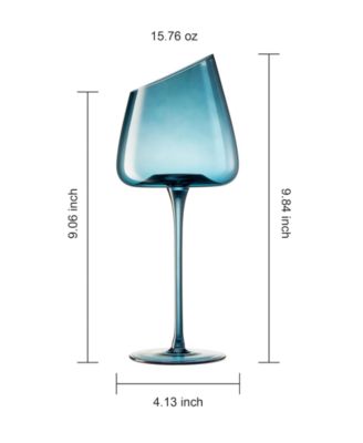 Khen Slanted Stemmed Wine Glasses, Set of 4