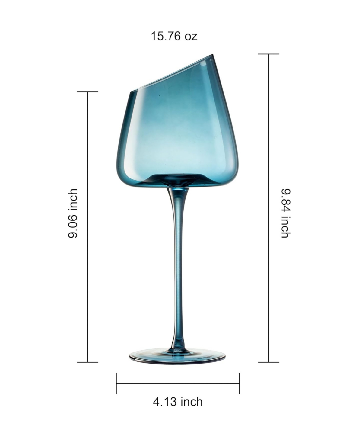 The Wine Savant Khen Slanted Stemmed Wine Glasses, Set Of 4 In Multi Color