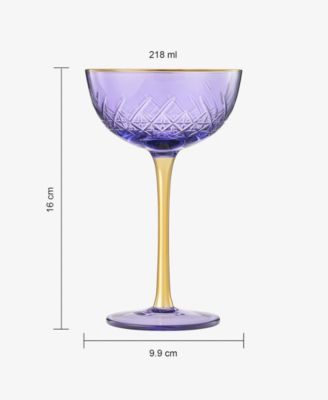 Vintage Art Deco Coupe Glasses, Set of 2