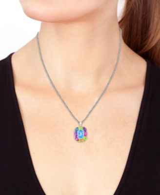 EFFY&reg; Multi-Gemstone 18" Pendant Necklace (17-3/4 ct. t.w.) in Sterling Silver 