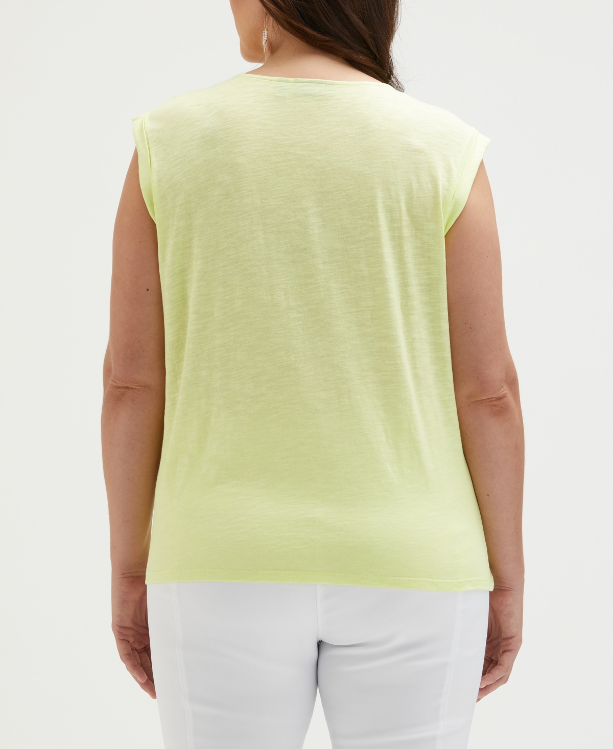 ELLA RAFAELLA PLUS SIZE LACE-UP SLEEVELESS TANK TOP 
