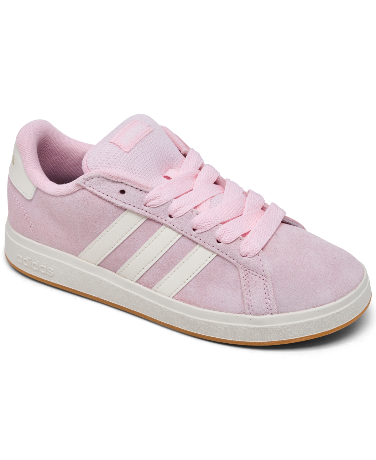 Adidas Originals Big Girls Grand Court 00s Casual Sneakers From Finish Line In Pink,white