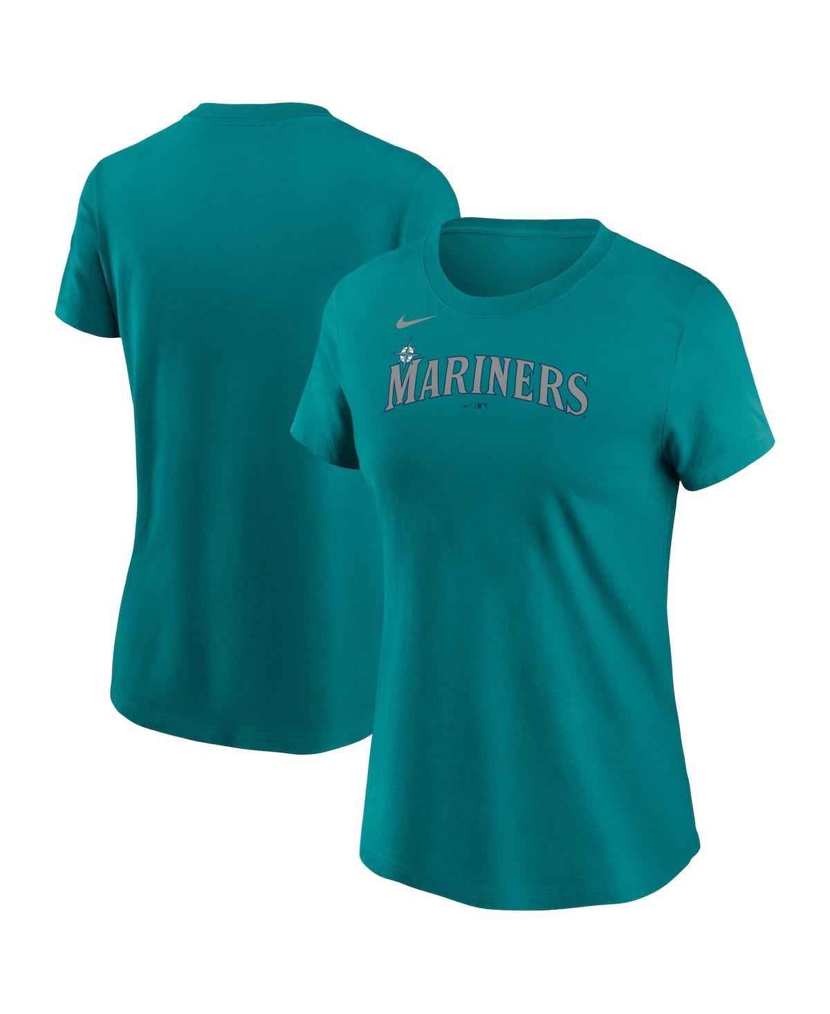 Nike Women's Aqua Seattle Mariners Wordmark T-shirt In Aqua