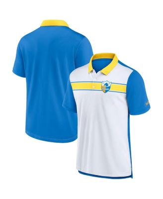 Nike - Men's White/Powder Blue Los Angeles Chargers Rewind Pique Polo Shirt