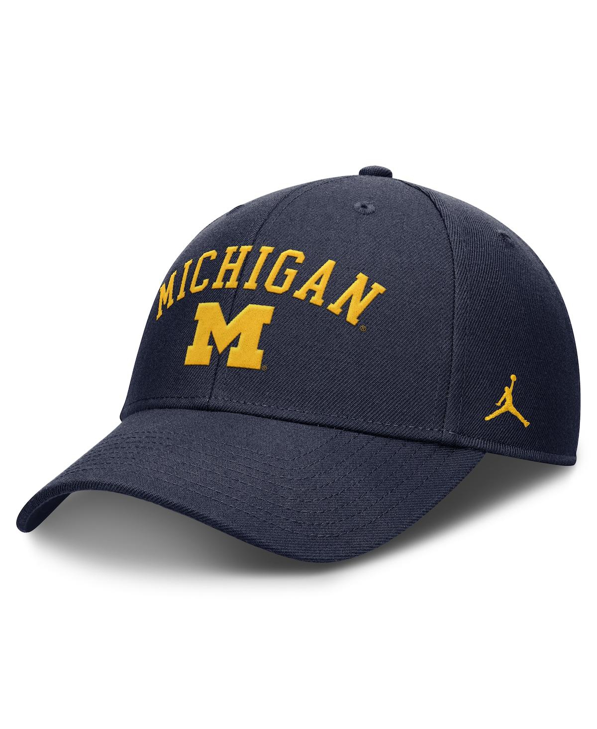 JORDAN MEN'S NAVY MICHIGAN WOLVERINES RISE ADJUSTABLE HAT 