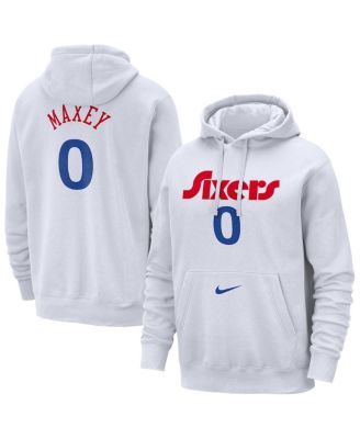 Nike - Men's Tyrese Maxey White Philadelphia 76ers 2024/25 City Edition Name Number Pullover Hoodie