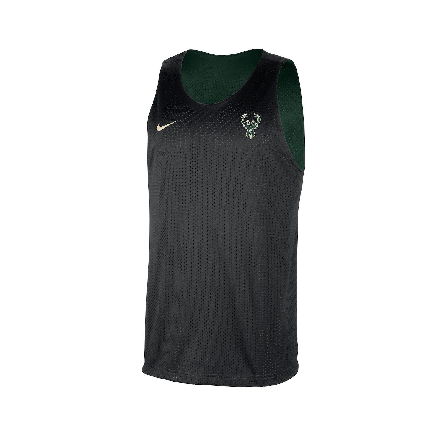 Men's Hunter Green/Black Milwaukee Bucks Courtside Reversible Mesh Practice Jersey