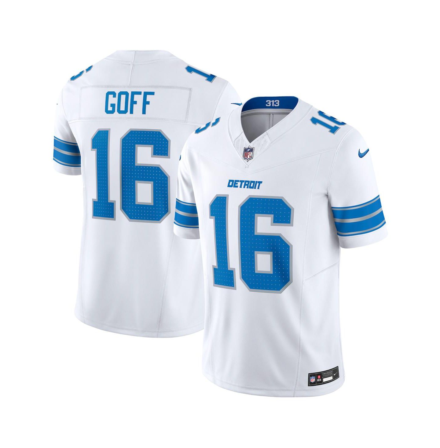 Мужской топ Nike Jared Goff White Detroit Lions Vapor F.U.S.E. Limited Jersey — фото 1