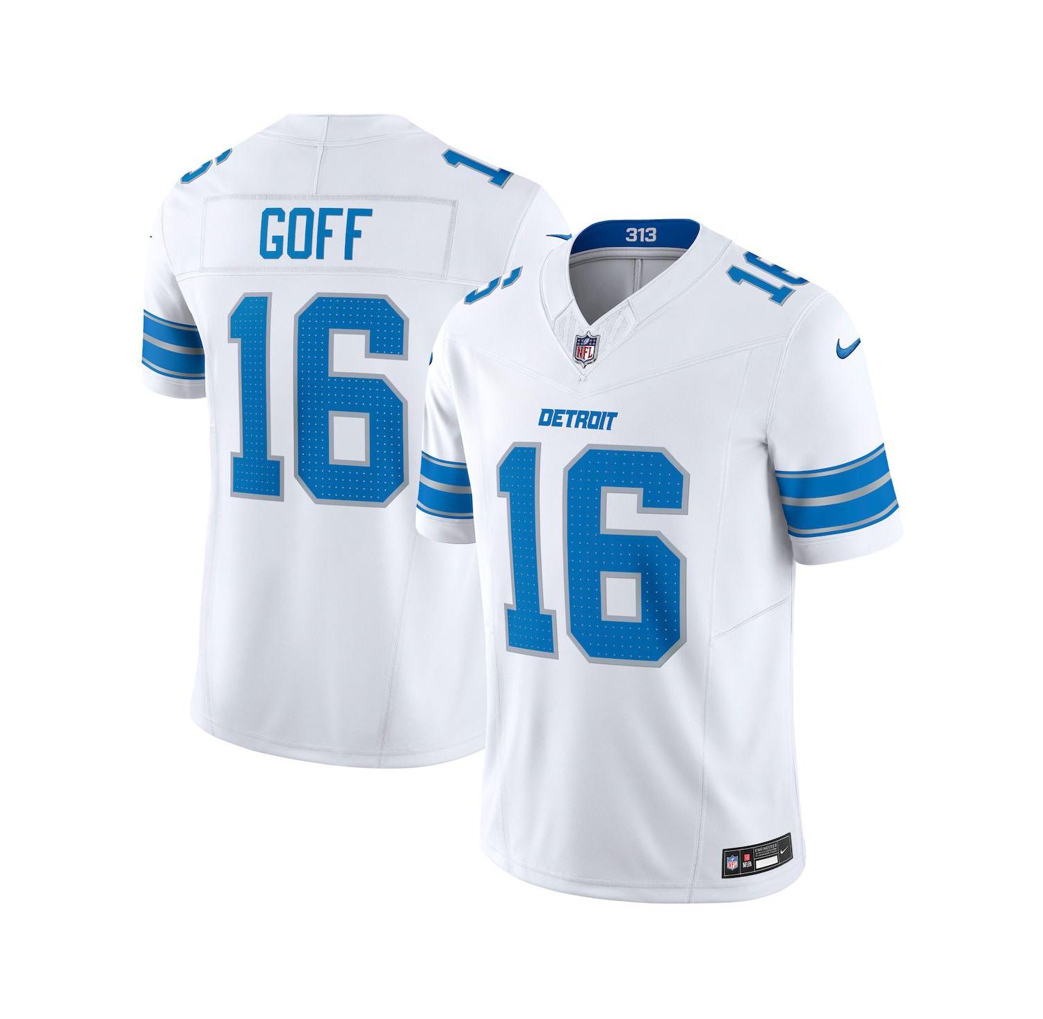 Men's Jared Goff White Detroit Lions Vapor F.U.S.E. Limited Jersey