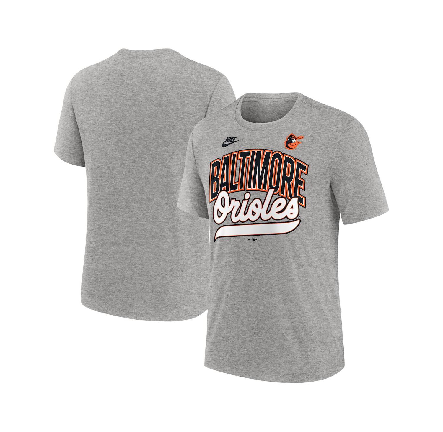 Men's Heather Gray Baltimore Orioles Cooperstown Collection Retro Tri-Blend T-Shirt