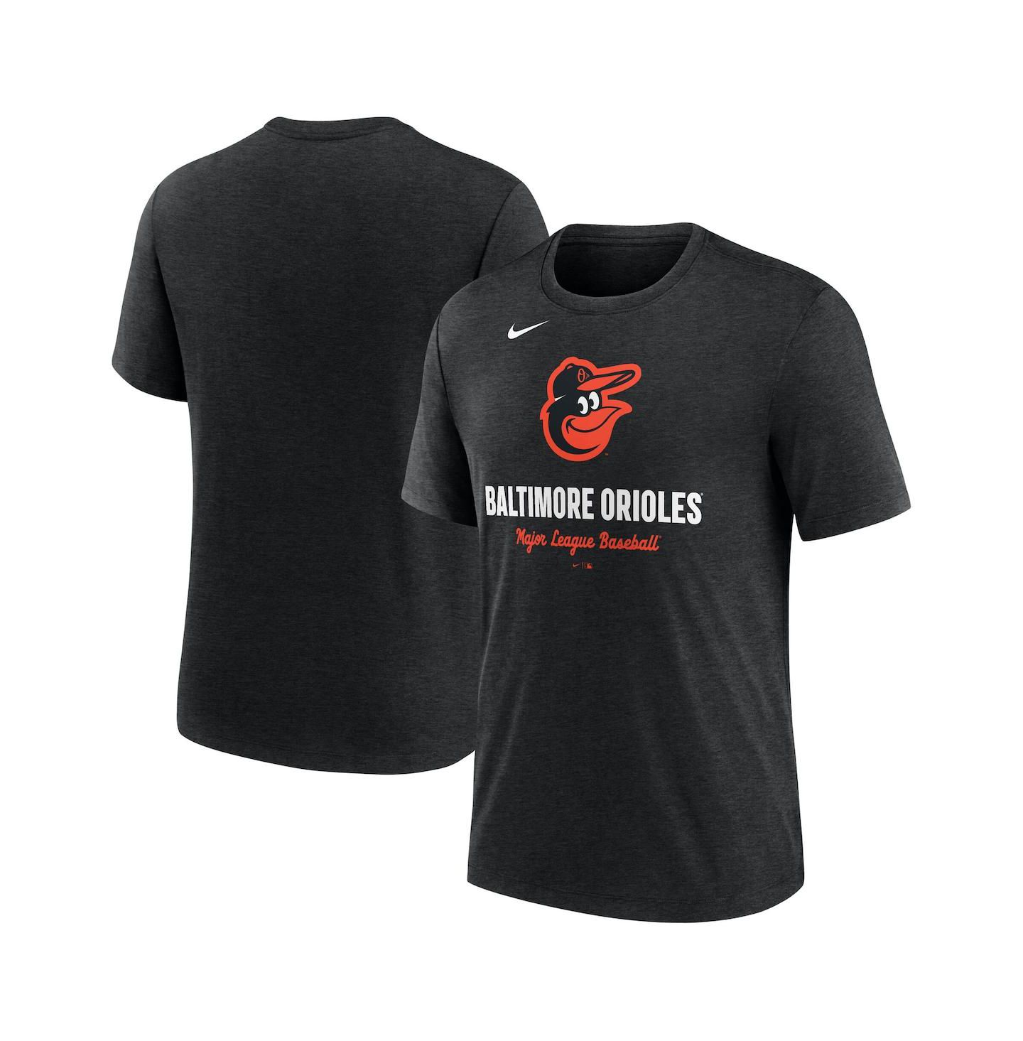 Мужская футболка Nike Heather Black Baltimore Orioles Logo Tri-Blend — фото 1