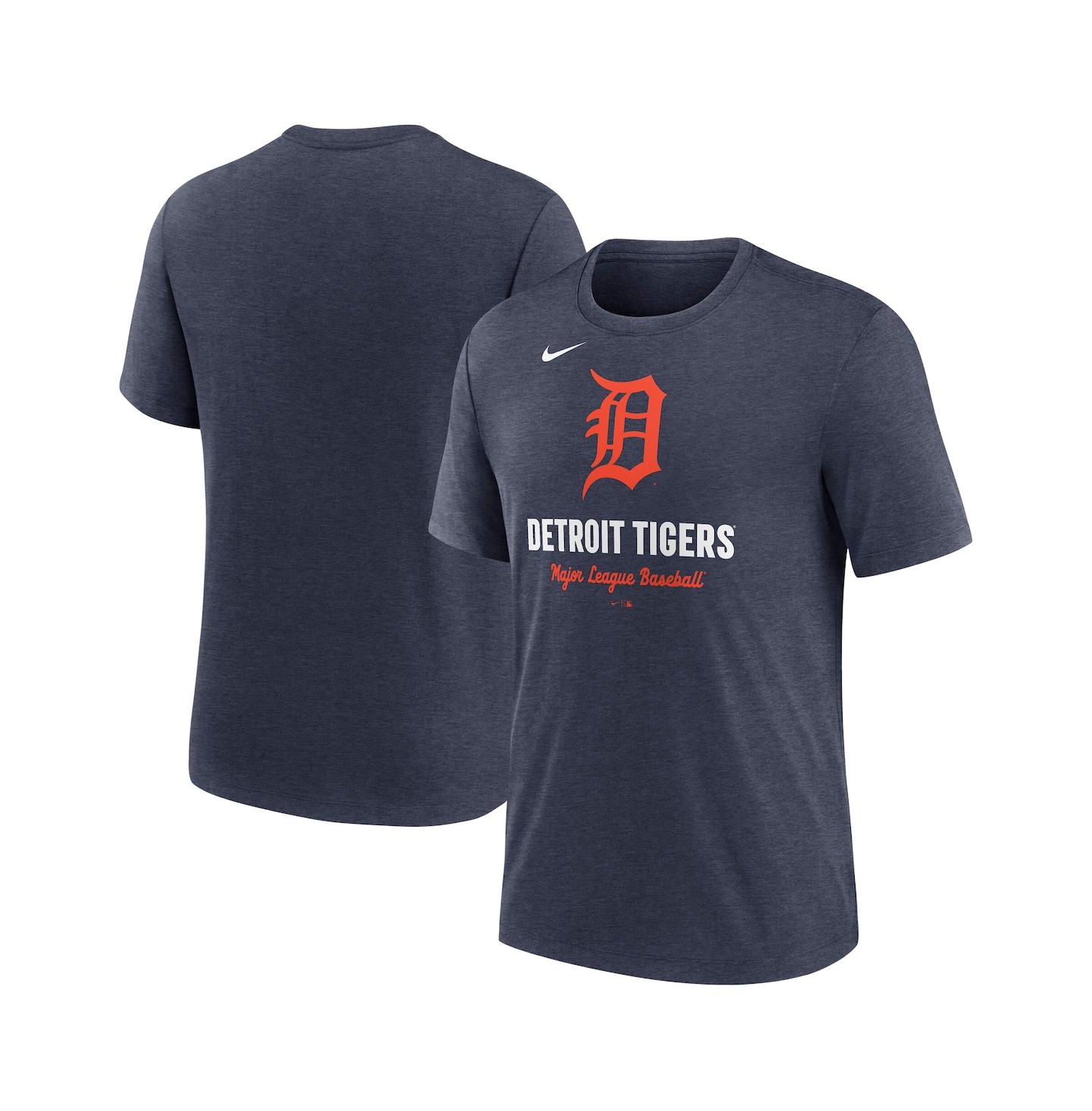 Мужская футболка Nike Heather Navy Detroit Tigers Logo Tri-Blend — фото 1