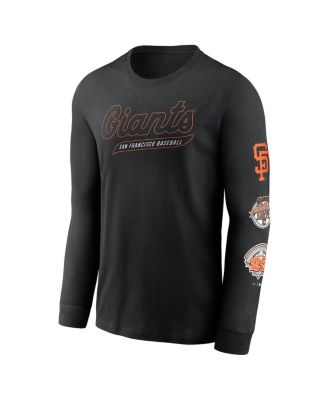 Men's Black San Francisco Giants Cooperstown Collection Knockout Long Sleeve T-Shirt