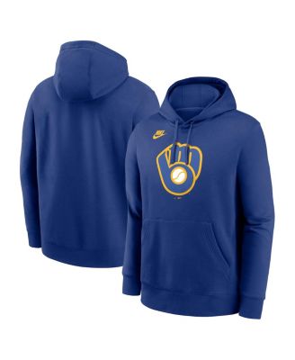 Nike - Men's Royal Milwaukee Brewers Cooperstown Collection Logo Club Pullover Hoodie