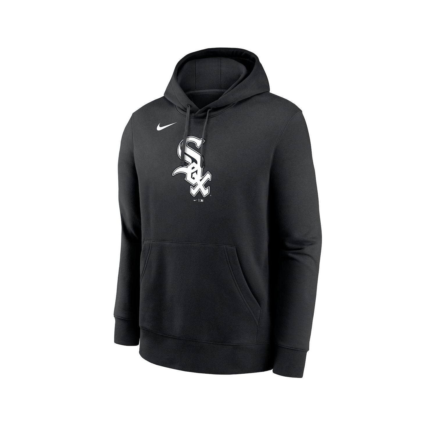 Men's Black Chicago White Sox Logo Club Fleece Pullover Hoodie