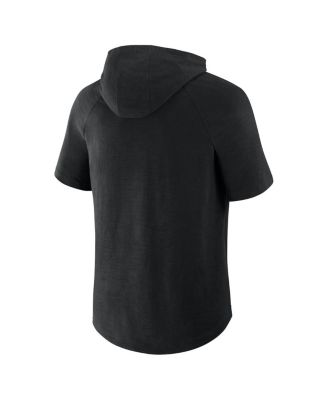 Men's Black Baltimore Orioles Clubhouse Optimal Play Raglan Short Sleeve Pullover Hoodie