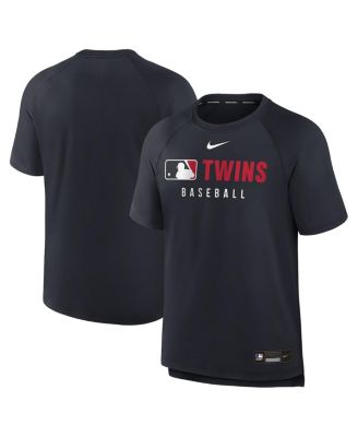 Nike - Men's Navy Minnesota Twins Authentic Collection Pregame Raglan Performance T-Shirt