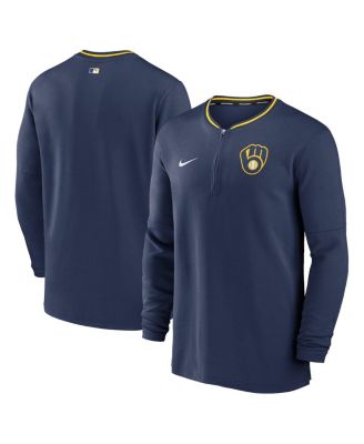Nike - Men's Navy Milwaukee Brewers Authentic Collection Performance Half-Zip Top