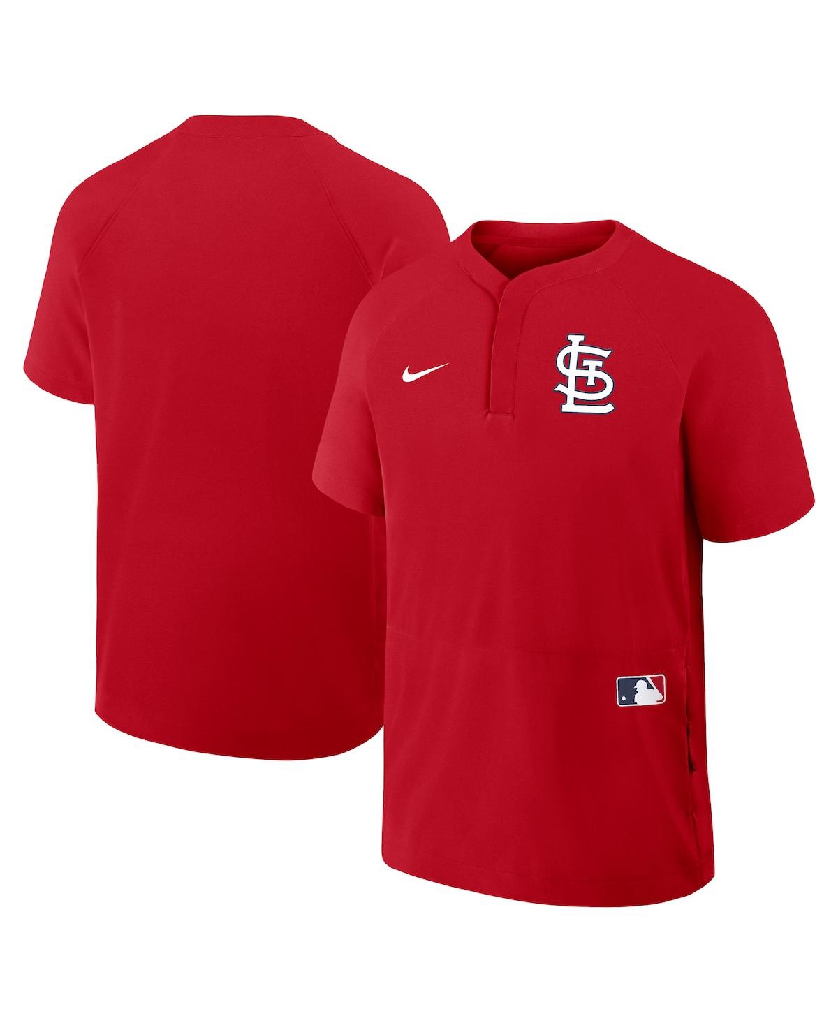 Nike Men's Red St. Louis Cardinals Authentic Collection Raglan Short Sleeve Windshirt In Red