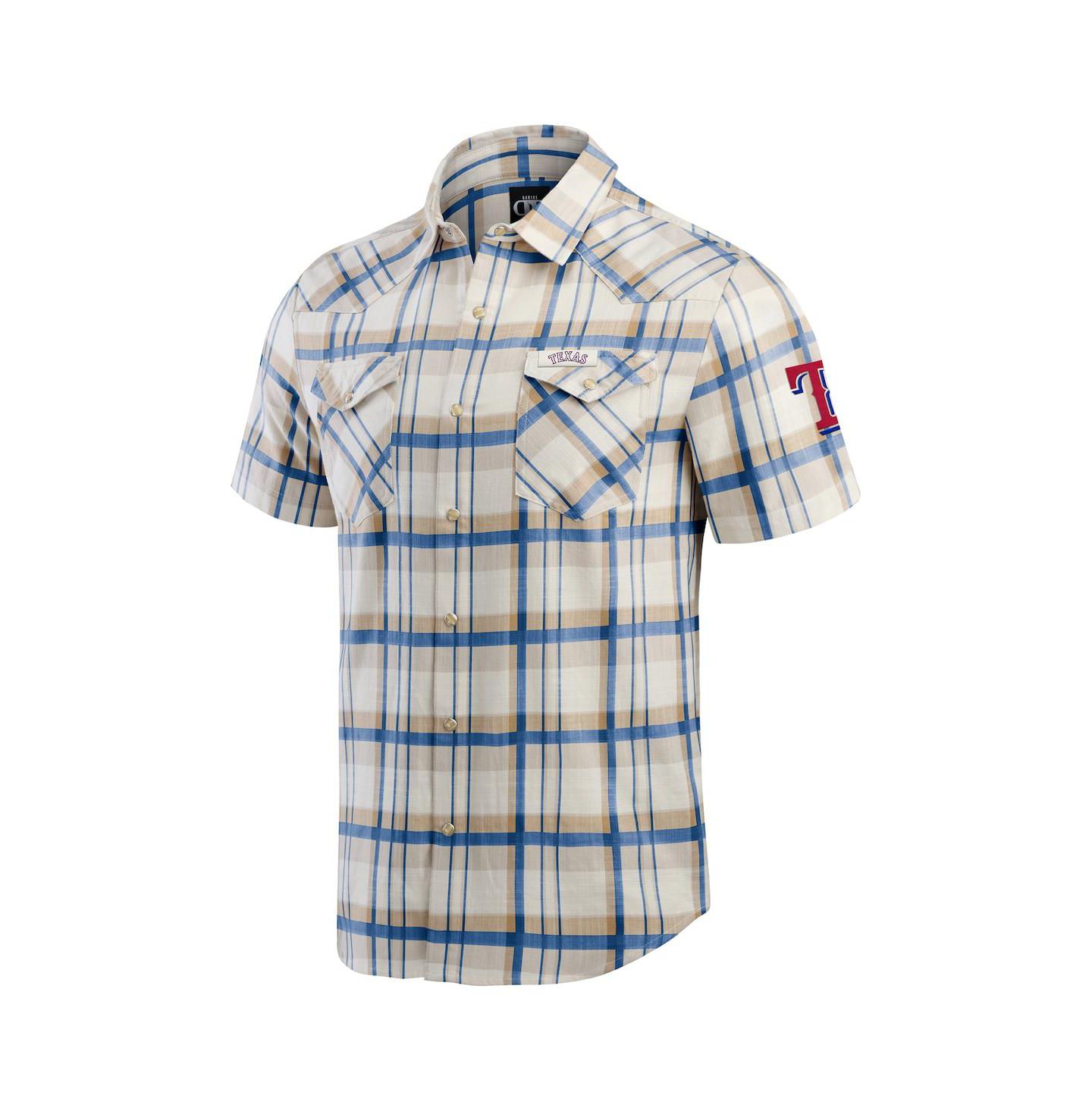 Мужская рубашка Fanatics Royal Texas Rangers Plaid Full-Snap — фото 2