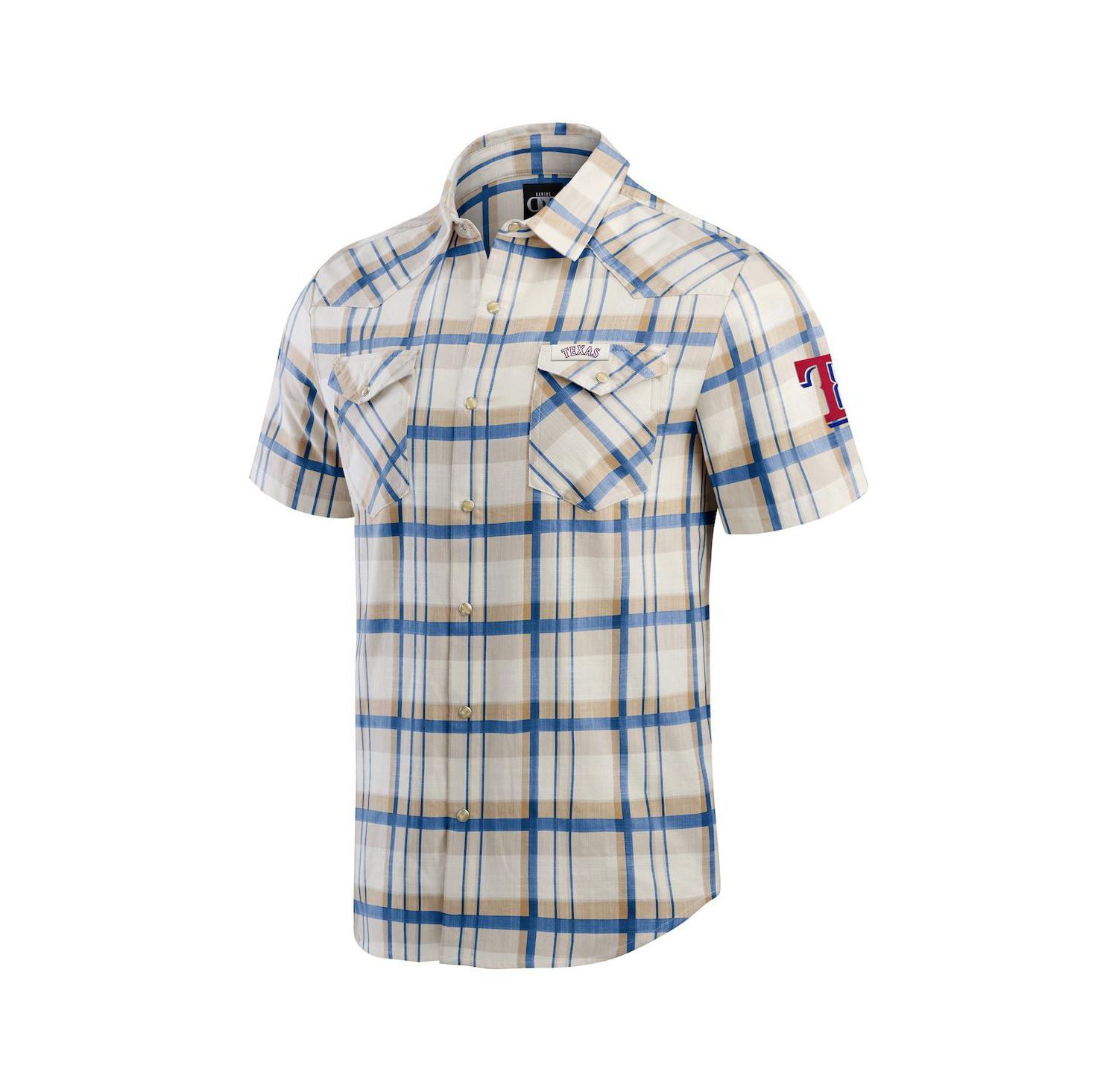 Men's Royal Texas Rangers Plaid Full-Snap Shirt