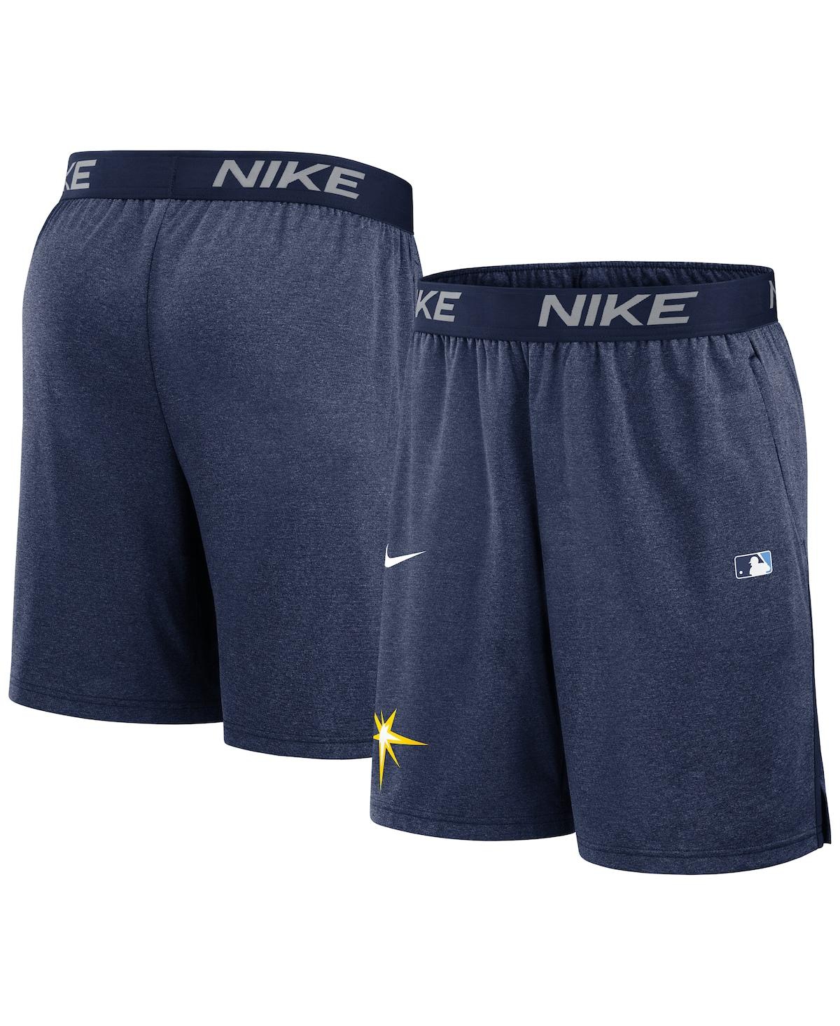 Nike Men's Navy Tampa Bay Rays Authentic Collection Performance Knit Shorts In Gold