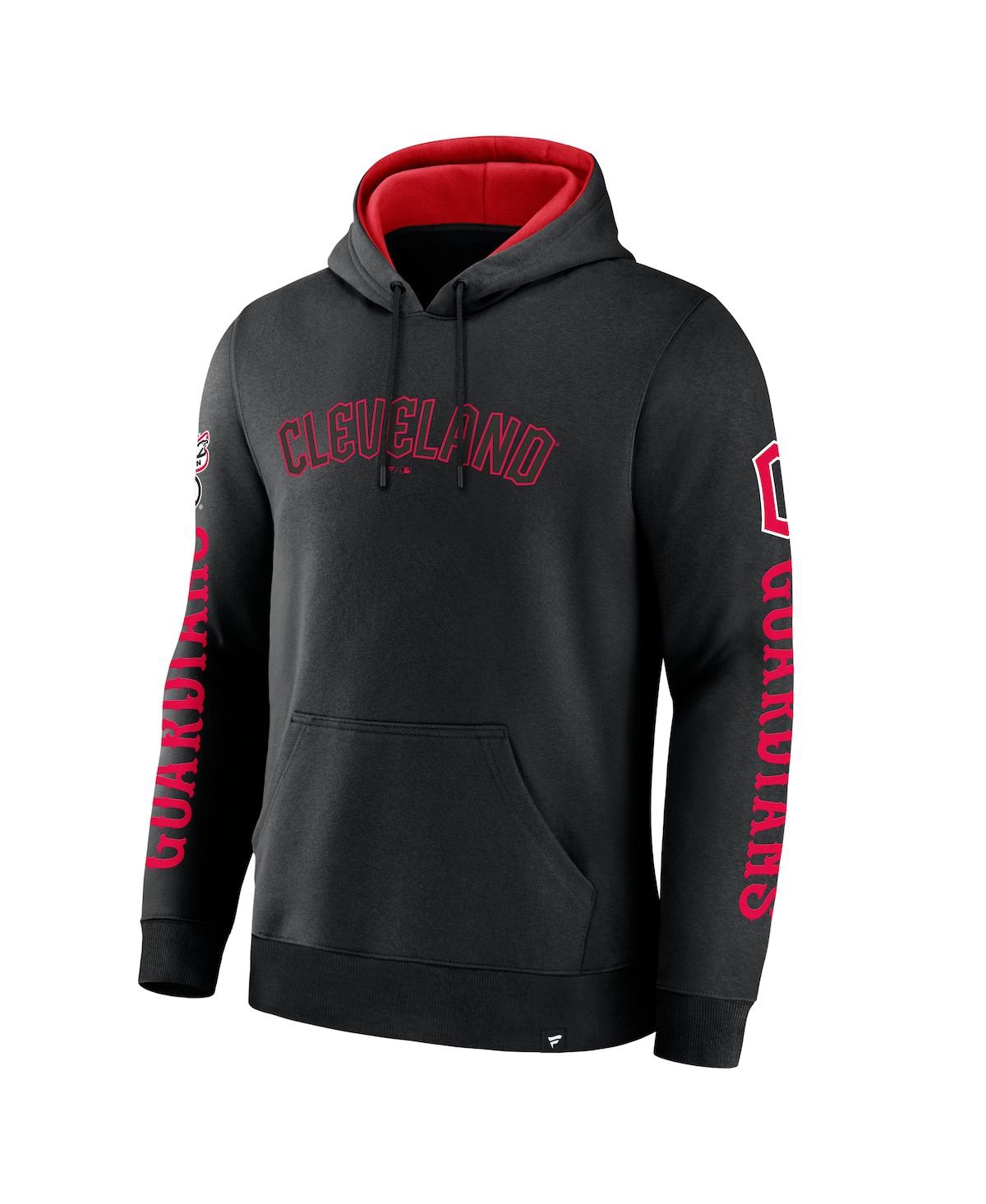 Fanatics Men's Black Cleveland Guardians Big City Legacy Fleece Pullover Hoodie In Black