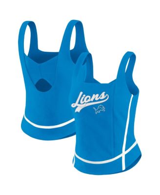 WEAR by Erin Andrews - Women's Blue Detroit Lions Square Neck Tank Top