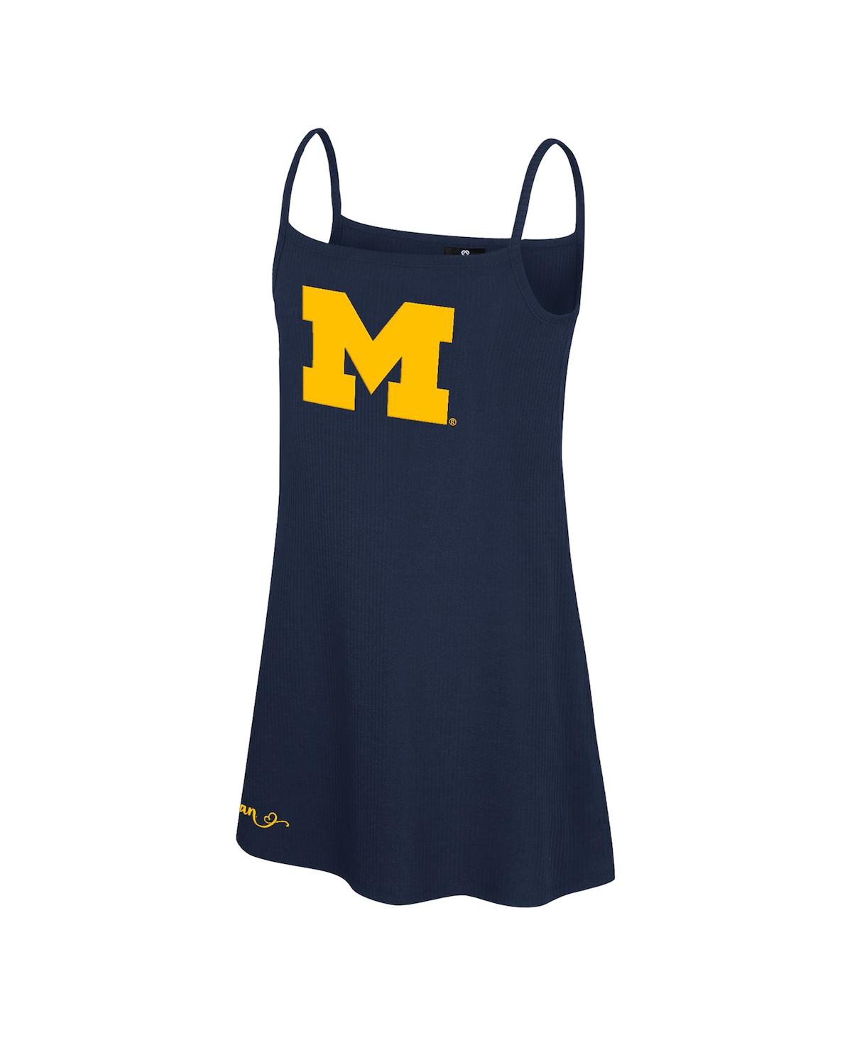 Colosseum Big Girls Navy Michigan Wolverines Brook Tank Dress In Navy