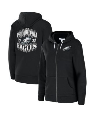 WEAR by Erin Andrews - Women's Black Philadelphia Eagles Angled Full-Zip Hoodie