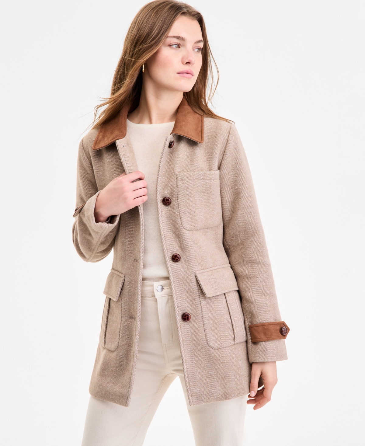 Steve Madden Women's Belted Single-breasted Jacket In Brown