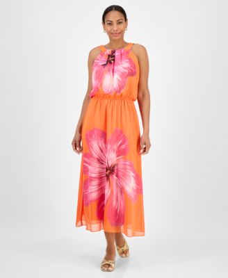 Robbie Bee - Women's Printed Sleeveless Maxi Dress