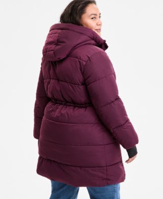 Plus Size Hooded Anorak Puffer Coat