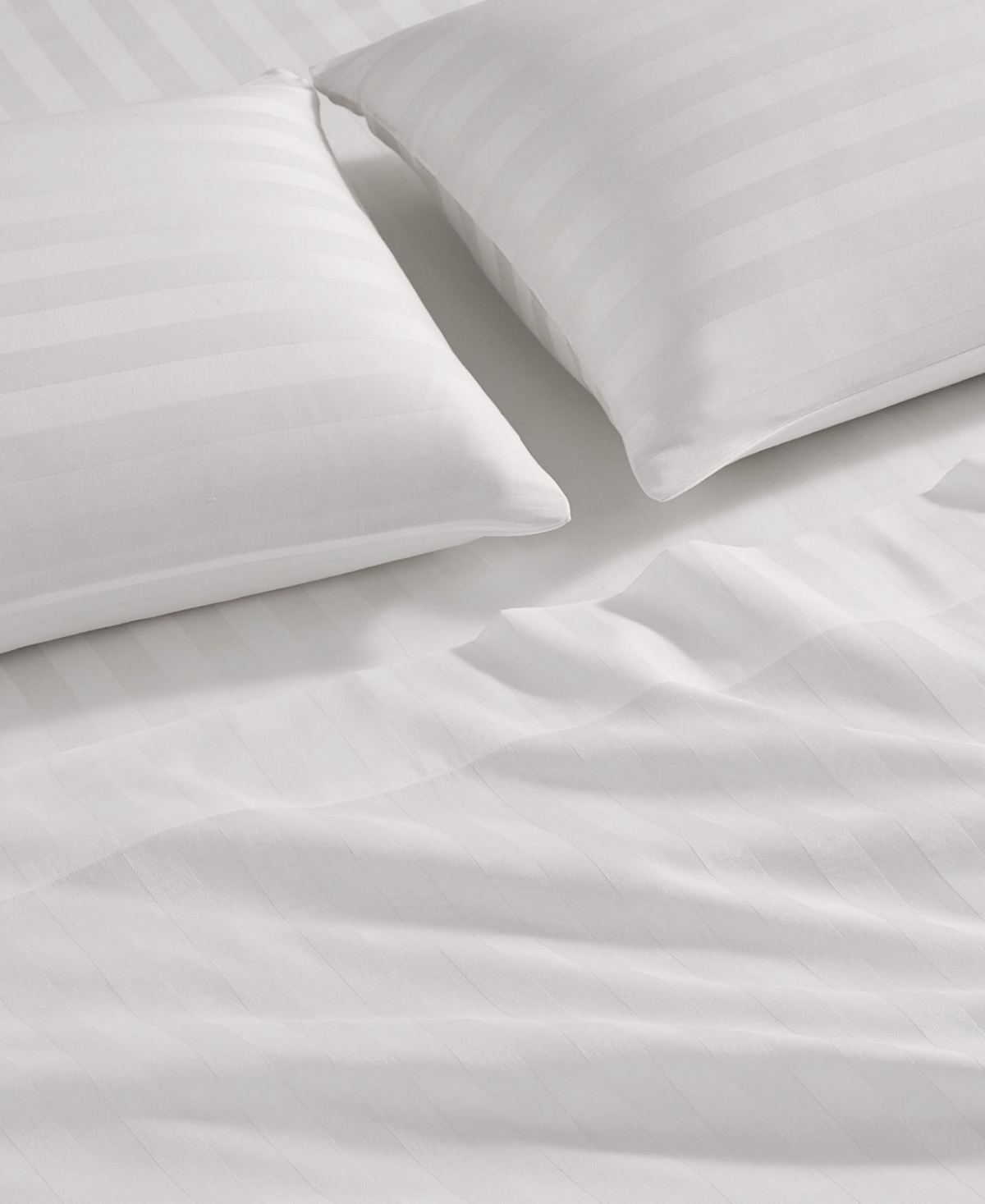 French Connection Damask Stripe 300-thread Count Cotton Sateen 3-pc. Sheet Set, Twin In White