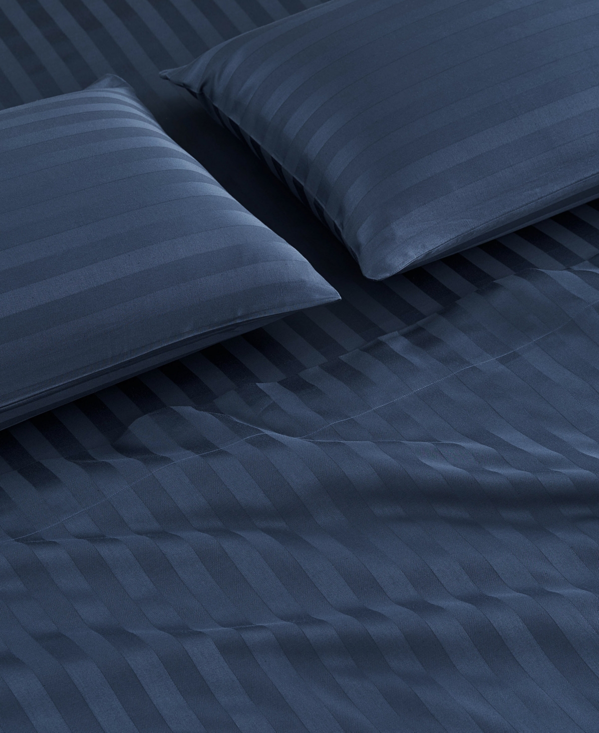 French Connection Damask Stripe 300-thread Count Cotton Sateen 4-pc. Sheet Set, Full In Navy