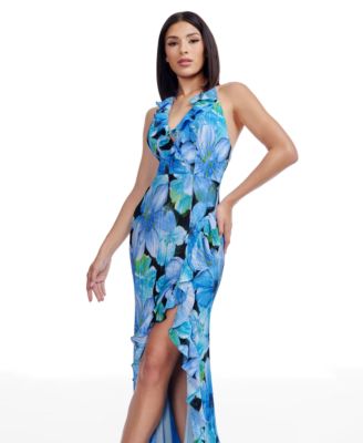 Women's Kathleen Ruffle-Trim Halter Gown 