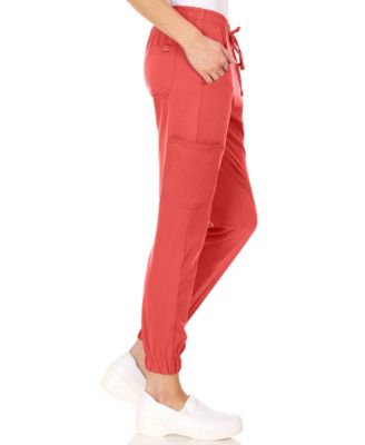 Plus Size Leah 5-Pocket Stretch Cargo Jogger Scrub Pants Yellow 3X Large