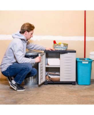Versatile Plastic Storage Cabinet with Adjustable Shelf