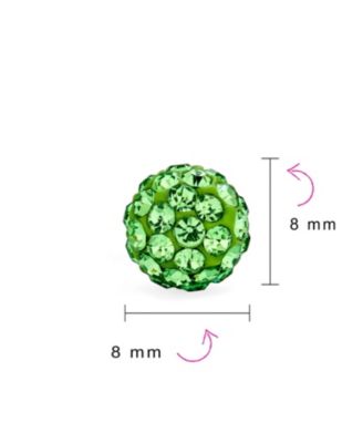 Elegant .925 Sterling Silver Round 8MM Glittering Pave Crystal Disco Ball Stud Earrings