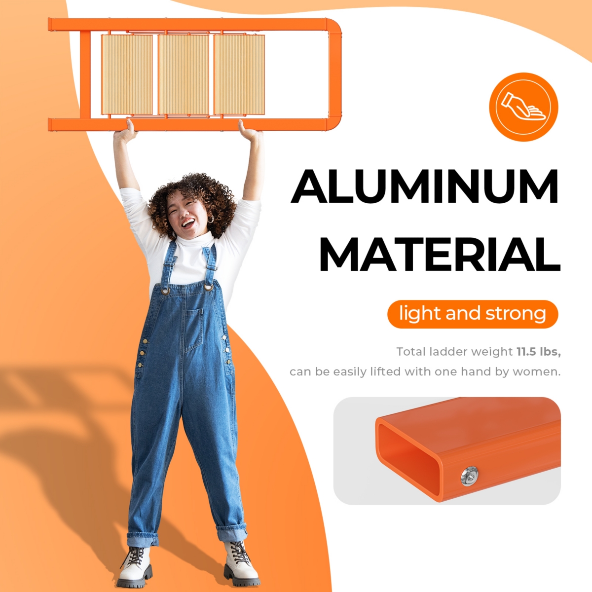 3 Step Reach Aluminium Foldable Step Stool with Wide Anti-Slip Pedals for Home/Office, 580 lbs. Capacity