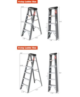 3 Step Reach Aluminium Foldable Step Stool with Wide Anti-Slip Pedals for Home/Office, 580 lbs. Capacity