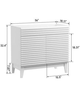 Particleboard Bathroom Cabinet Vanity with Storage and Wood Grain Laminate (Sink Basin Not Included)