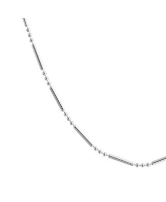 Bead Bar Ball 1.5MM Sterling Silver Chain Necklace for Nickel-Free Italy Made